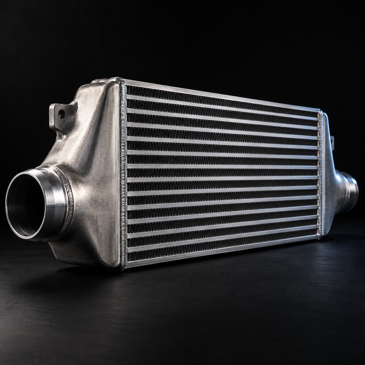Aluminum oil cooler with bar-and-plate core